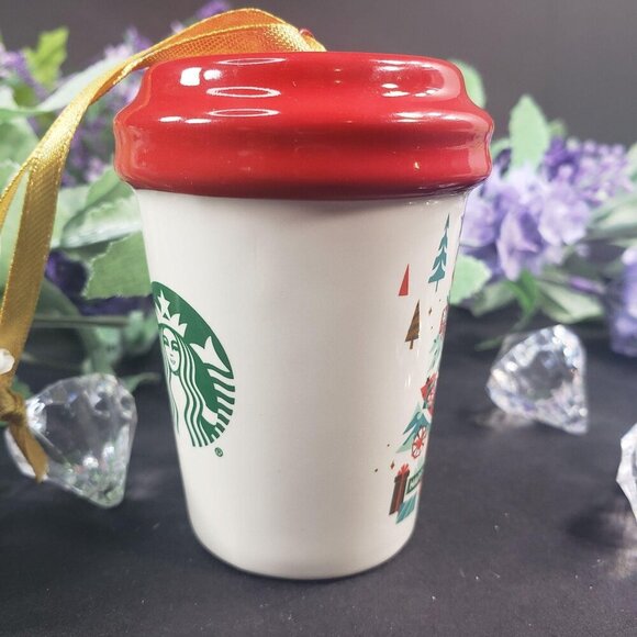 Starbucks Disney Christmas Tree Mug Ceramic Holiday Ornament Coffee Cup - Picture 4 of 10